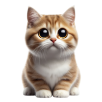 Irresistibly Cute Kitten Posed Adorably on Transparent Background, Charming Feline Companion png