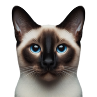 majestätisch Siamese Katze posieren anmutig auf transparent Hintergrund, elegant katzenartig Porträt png