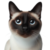 majestuoso siamés gato posando graciosamente en transparente fondo, elegante felino retrato png