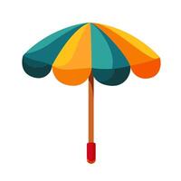 Summer illustration of beach umbrella. Protection from sun light. Parasol side view vector