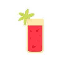 Juicy lemonade in glass decorated with mint. Soda, sparkling drink for summer time vector