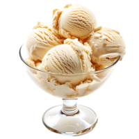 Glass Bowl of Ice Cream on Transparent Background Cut Out Stock Photo Collection png
