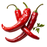 Flying Red Hot Chili Peppers on Transparent Background Cut Out Stock Photo Collection png