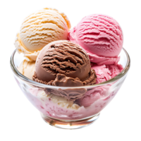 Indulgent Treat Isolated Ice Cream in Glass Bowl Cut Outs png