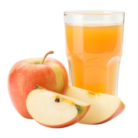 Fresh and Juicy Isolated Apple Juice and Slice Cut Outs png