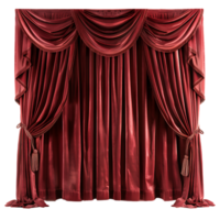 Theatrical Elegance Isolated Red Theater Curtain Cut Outs png