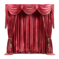 Red Theater Curtain on Transparent Background Cut Out Stock Photo Collection png