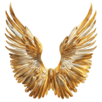 dorado ángel alas en transparente antecedentes cortar fuera valores foto colección png