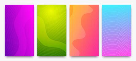 Modern colorful gradient background with wave lines vector