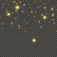 Gold glittering dust on a gray background. Dust with gold glitter effect and empty space for your text. illustration vector