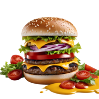 hamburger geïsoleerd Aan transparant achtergrond png