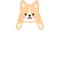 Cute label name tag with dog illustration png
