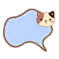 cute Speech Bubble with cat illustration png