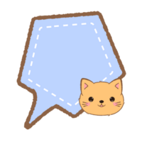 cute Speech Bubble with cat illustration png