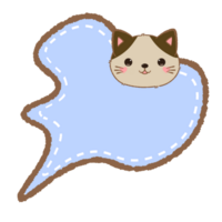 cute Speech Bubble with cat illustration png