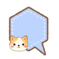 cute Speech Bubble with cat illustration png