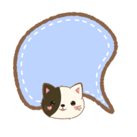 cute Speech Bubble with cat illustration png