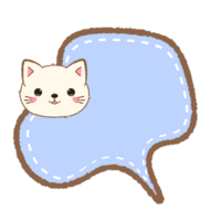 cute Speech Bubble with cat illustration png