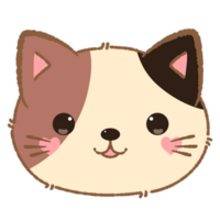 chat tête illustration png