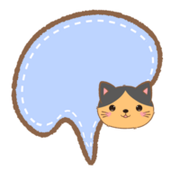 cute Speech Bubble with cat illustration png