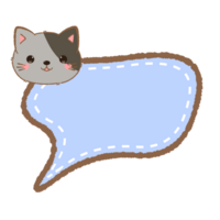 cute Speech Bubble with cat illustration png