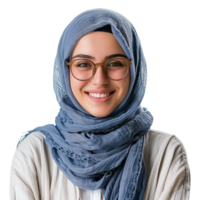 souriant islamique étudiant femme isolé sur transparent Contexte png