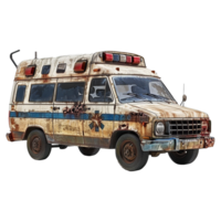 Apocalypse ambulance car isolated on transparent background png