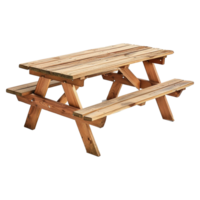 trä- picknick tabell skära ut på transparent png