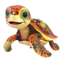 a cartoon turtle with green eyes and a big smile png