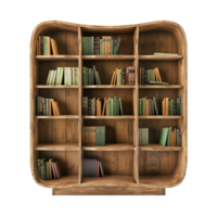 a bookcase with books on it png