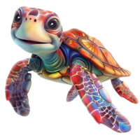 a cartoon turtle with a colorful shell png