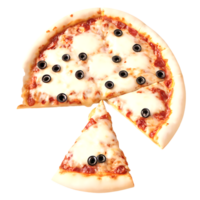 Delicious cheese pizza isolated on a transparent background png