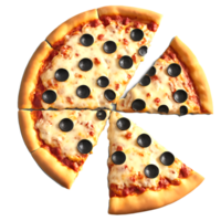 Delicious cheese pizza isolated on a transparent background png