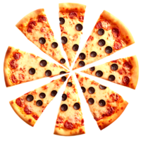 Delicious cheese pizza isolated on a transparent background png