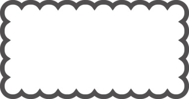 Scallop edge rectangle frame. Outline shape with lace png