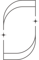 contour Cadre avec étoiles. esthétique frontière élément. minimal graphique cambre forme. y2k moderne Facile abstrait figure avec scintille. branché géométrique fenêtre png