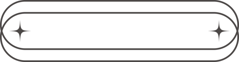 Gliederung Rahmen mit Sterne. ästhetisch Rand Element. minimal Grafik Bogen Form. y2k modern einfach abstrakt Zahl mit funkelt. modisch geometrisch Ellipse Fenster png