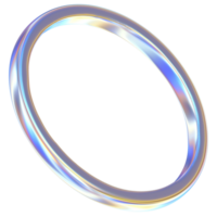 Ring 3D abstract shapes illustration with chrome effects png