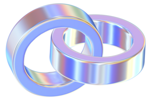 anneaux 3d abstrait formes illustration avec chrome effets png