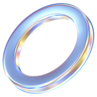 Ring 3D abstract shapes illustration with chrome effects png