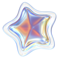 Estrela 3d abstrato formas ilustração com cromada efeitos png