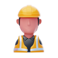 construção trabalhador 3d ícone. trabalhador 3d ícone png