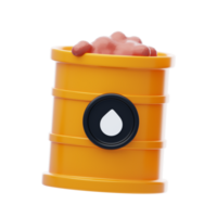 Oil Drum 3D Icon. Oil Barrel 3D Icon png