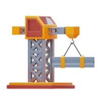 Lifting Crane 3D Icon. Construction Crane 3D Icon png