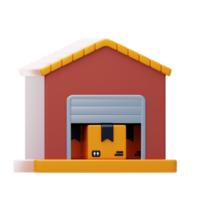 almacén 3d icono. almacén administración 3d icono png