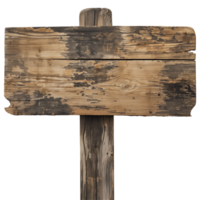 old wooden sign on isolated background png