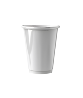 Minimalist white paper cup display on transparent background. Generative by AI png