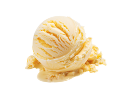 Vanilla ice cream scoop on a transparent background. Generative by AI png