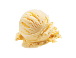 Vanille Eis Sahne Scoop auf ein transparent Hintergrund. generativ durch ai png