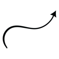 Hand drawn curved shape transparent arrow. transparent curve arrow png